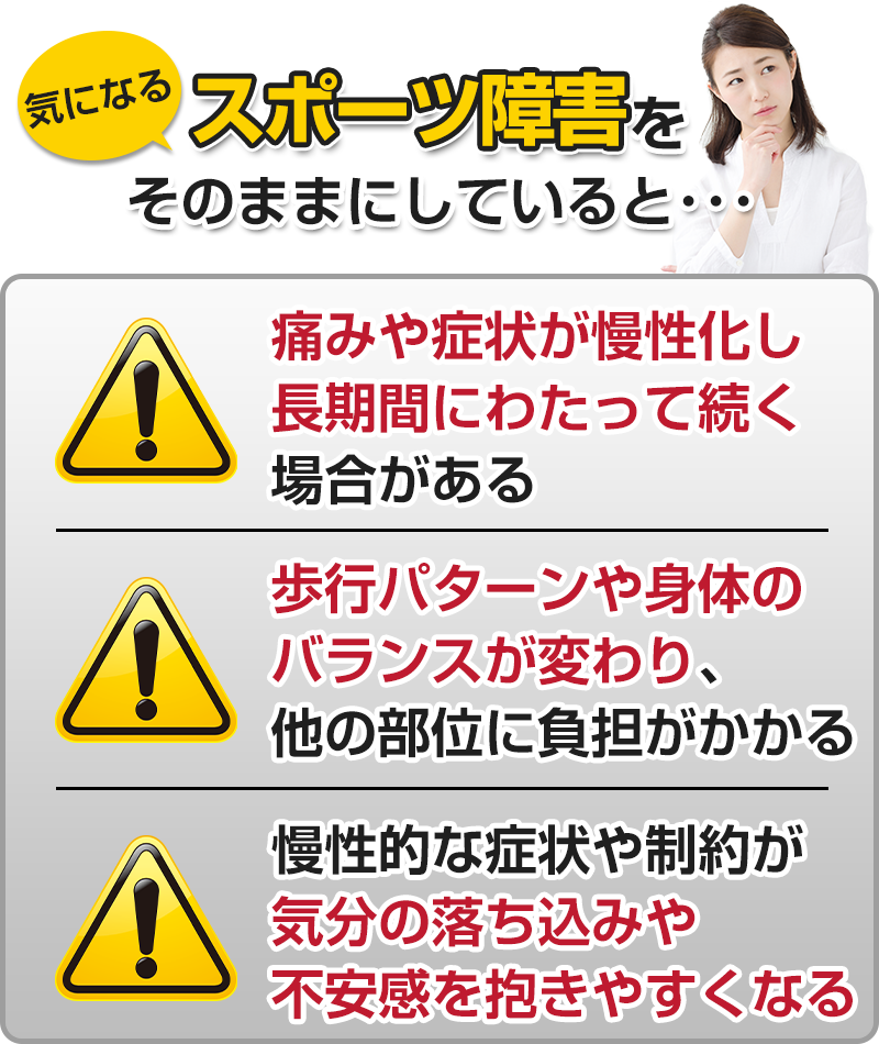 気になるスポーツ障害をそのままにしていると